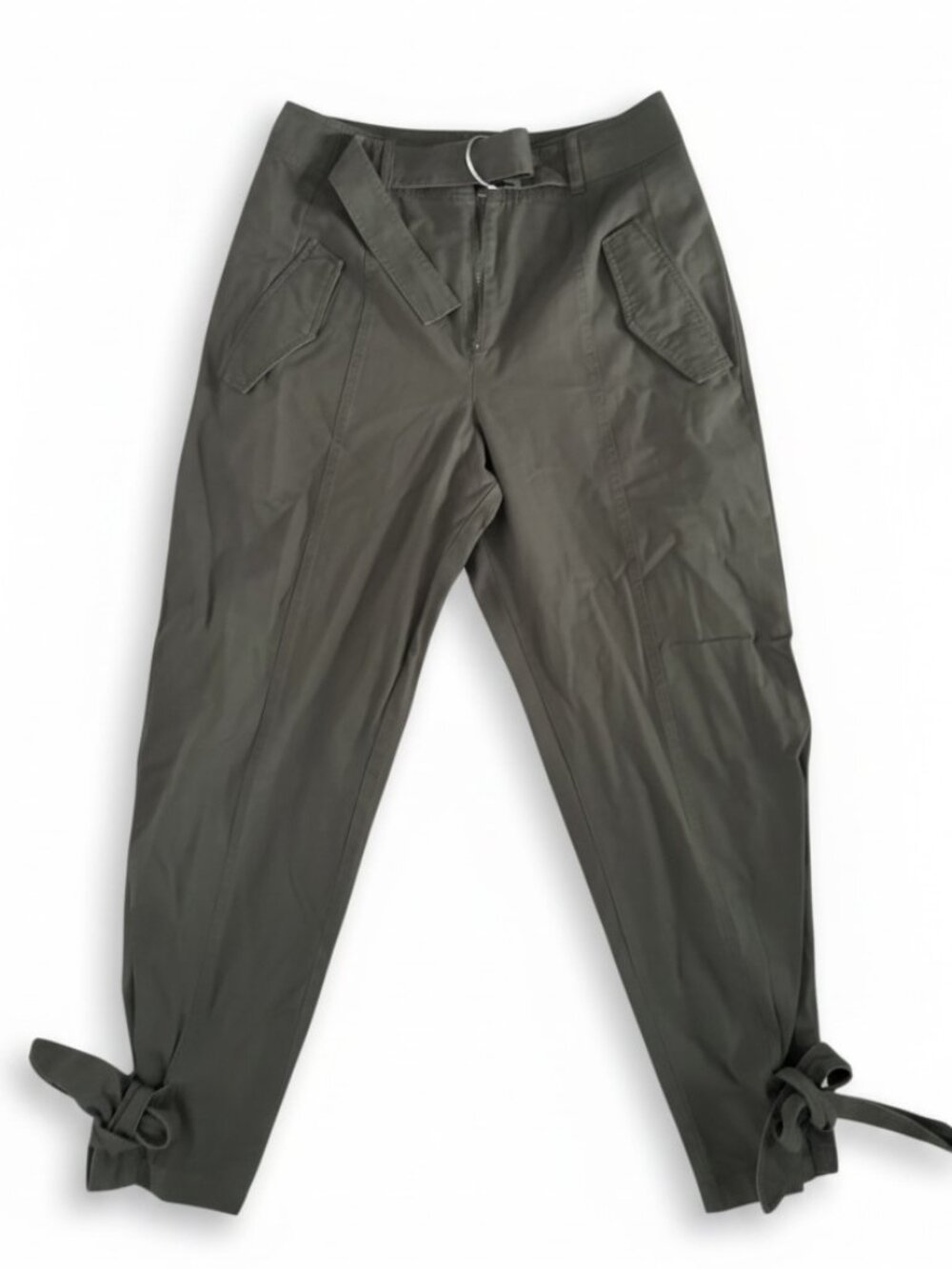 VENUS Olive Tie‑Ankle Cargo Pants – Size 14